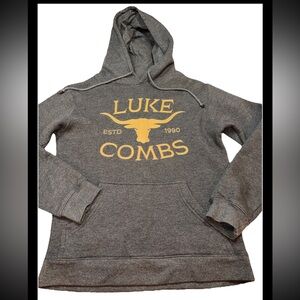 Luke Combs Gray Tour Hoodie Bull Head ESTD 1990 Sweatshirt Small Adult Country S